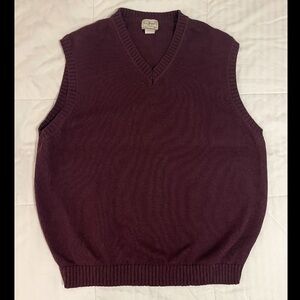 LL Bean Burgundy Sweater Vest Sleeveless Shirt Men’s XL Preppy Grandpa Core EUC